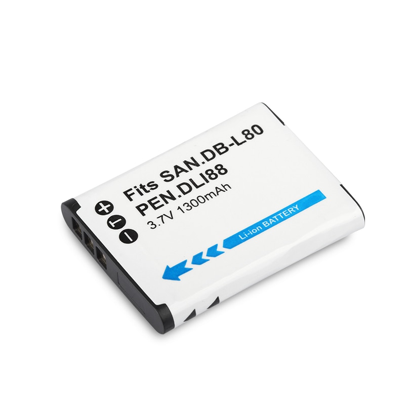 DINTO 1300mAh DB-L80 D-LI88 D LI88 DB-L80A DB-L80AU DBL80 DB L80 Camera Battery for Sanyo VPC-CG10 CG20 PENTAX VPC-CG88 CG100