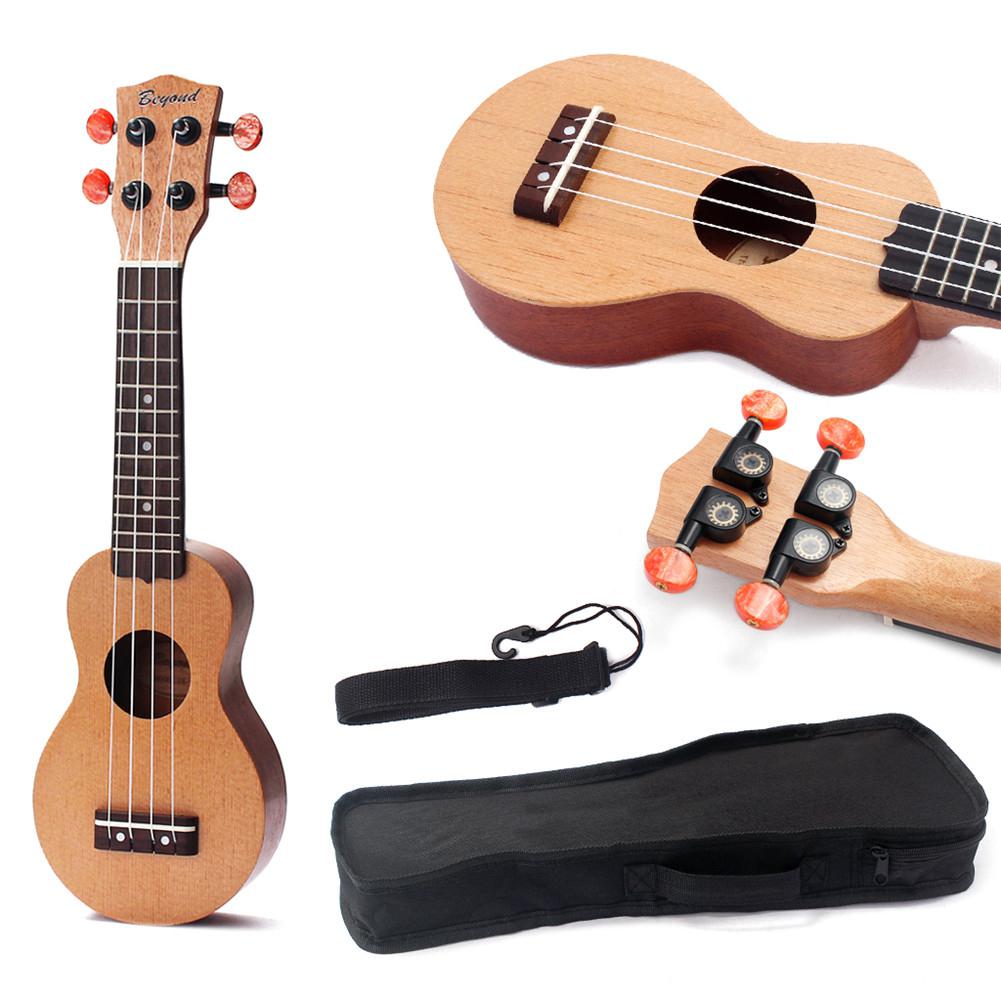 Irin 17 tommer redwood mini lomme guitar ukulele musikinstrument legetøj med taske