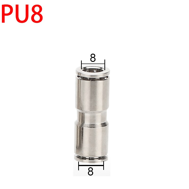 PU PG brass metal pneumatic quick coupling straight through 4 6 8 10 12mm air compressor hose high pressure connector: PU-8