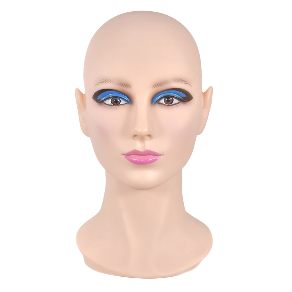 20'' Female Wigs Mannequin Cap Jewelry Headset Display Manikin Stand With Makeup