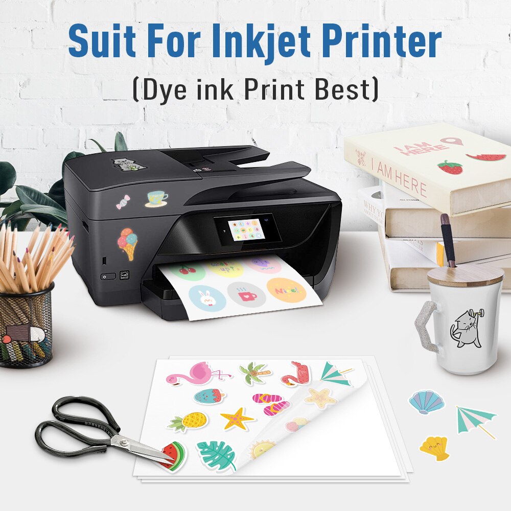10/20/30/40/50/100 Sheets Transparant Printable Vinyl Sticker Papier A4 Waterdichte Zelfklevende kopieerpapier Voor Inkjet Printer