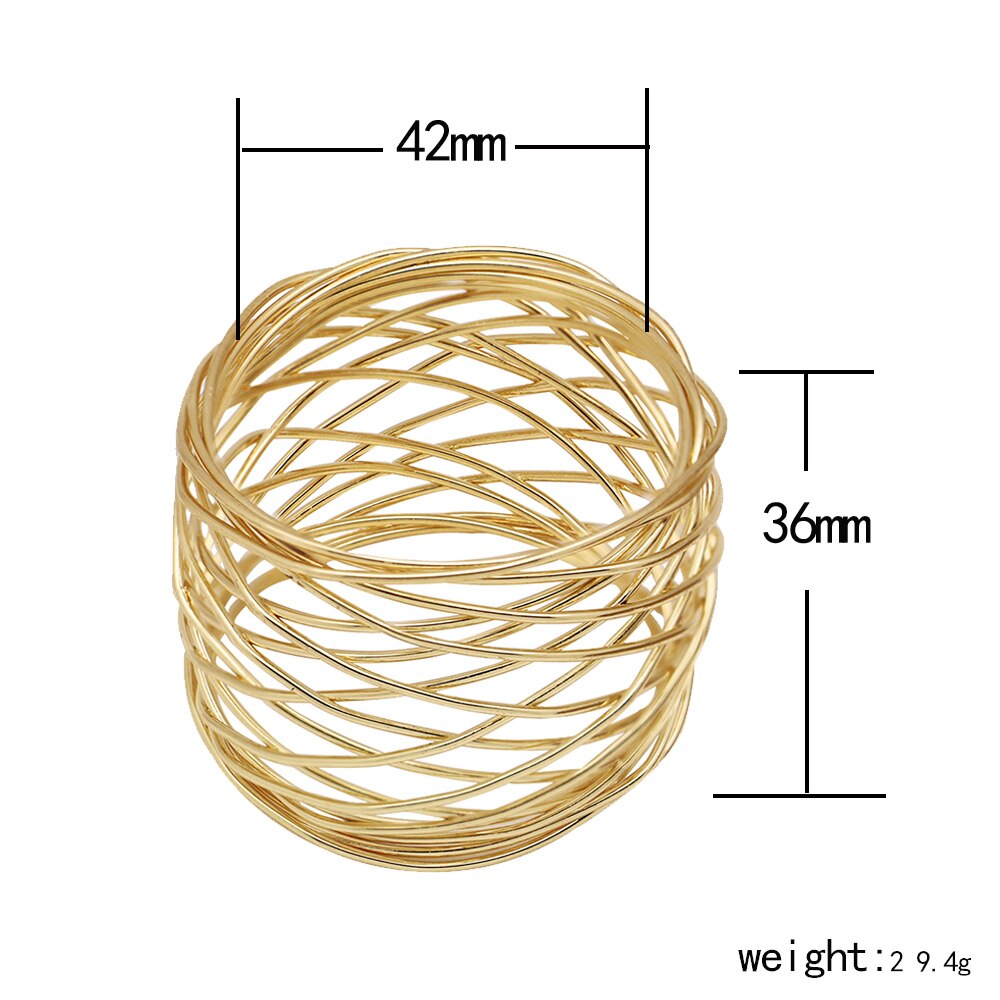 Enkele metalen ronde servetringen voor bruiloften, gouden zilveren servetring, handdoekring, gebruik kruisvormige holle tafeldecoratie