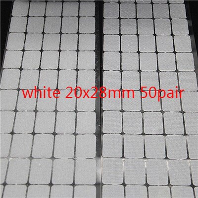 Selbst Klebe Verschluss Band Haken und Schleife verrotten Gelb Grün Blau Punkte Aufkleber Runde Starken Klebstoff Dual Band 10mm 15mm 100Paare: 20x28mm Weiß 50Paar