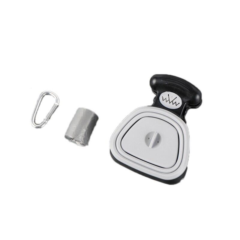 Pet Poop Scooper with Bag Attached Foldable Dog Pooper Scooper Portable Pet Poop Cleaner Dog Poop Bag Dispenser: gray