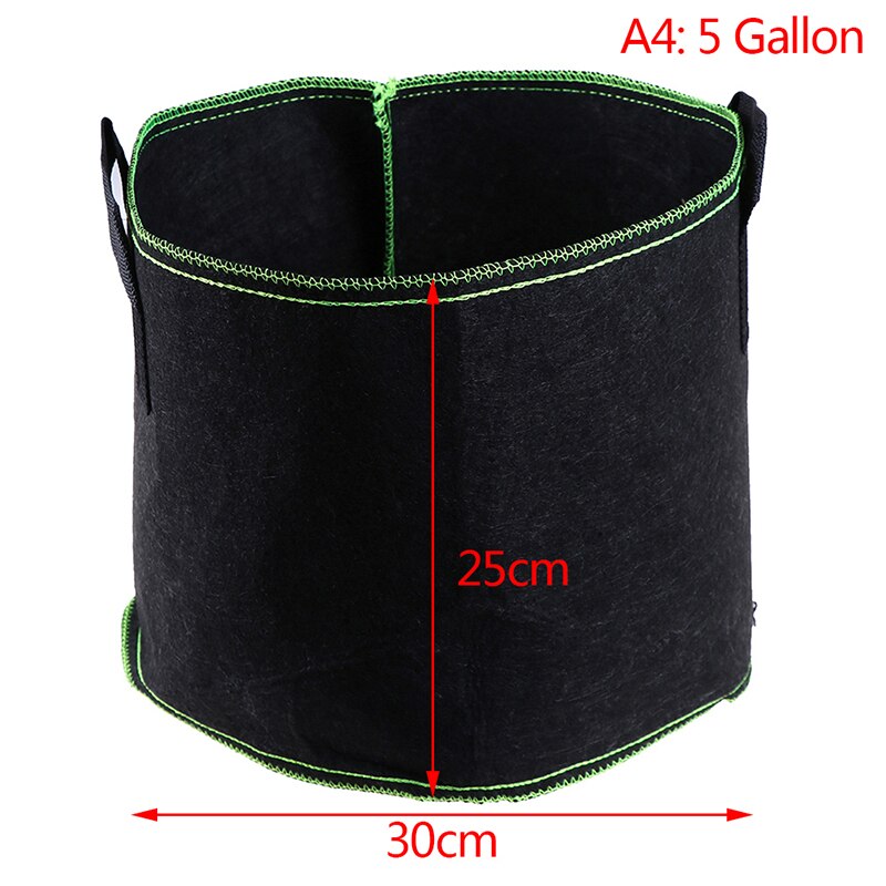 1/2/3/5/7/10 gallon svart filtkrukor trädgårdsväxt växtpåse container: A4