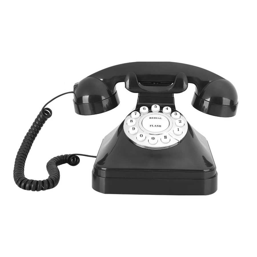 Desktop Corded Fixed Telephone Landline Home Phone with Flash Break Re-dial Storage Function for Home Office Hotel Business