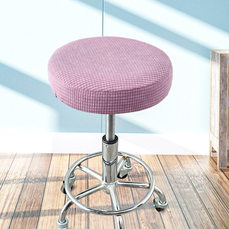 Seat Stoel Hoes Verdikte Ronde Stoel Cover Barkruk Cover Elastische Rekbaar Polyester Ronde Wasbare Kruk Case: light purple