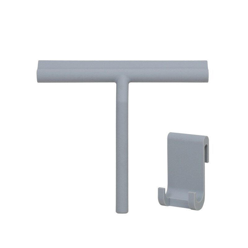 Shower Scraper Window Glass Scraper Shower Scraper Cleaner with Silicone Bracket Glass Cleaning Tool Bathroom Accessories: Gray With hook