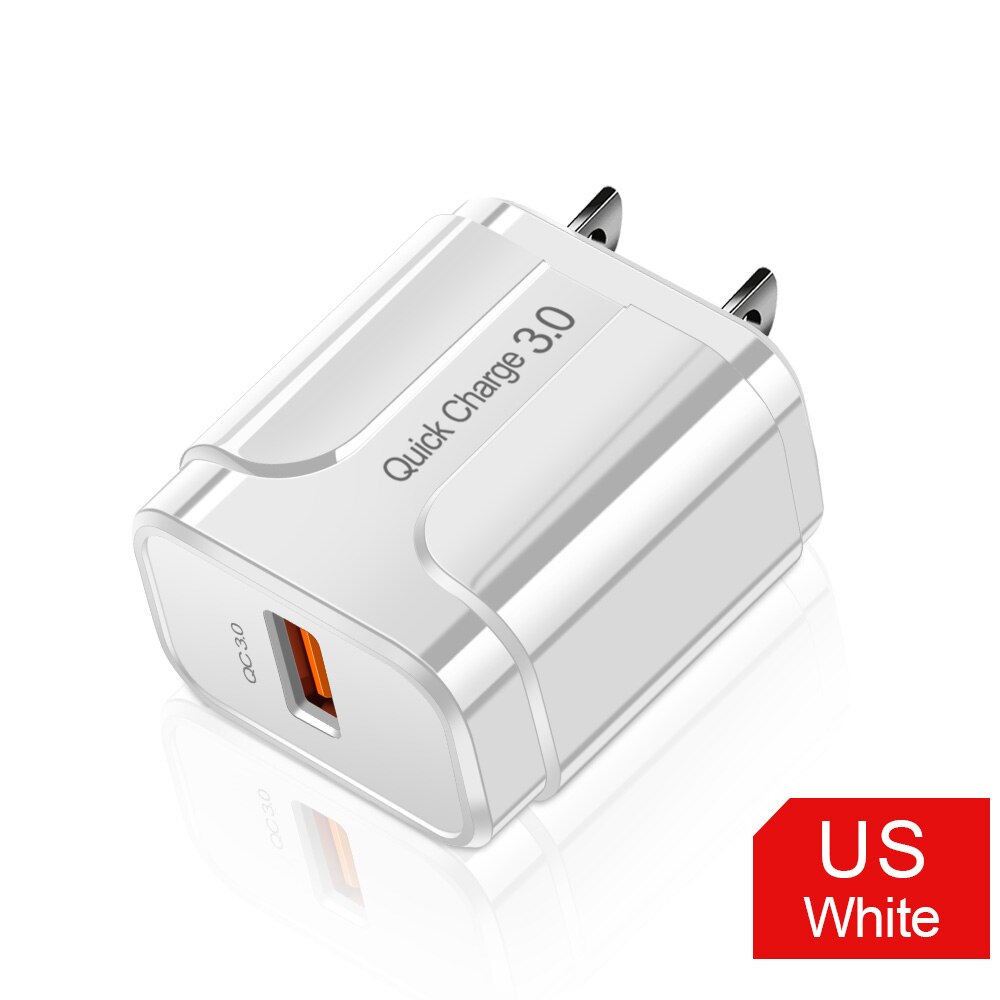 Cargador USB de carga rápida 3,0 para teléfono móvil, adaptador de carga rápida de pared Universal QC3.0 3u, para Samsung, Xiaomi, iPhone: 1u US White