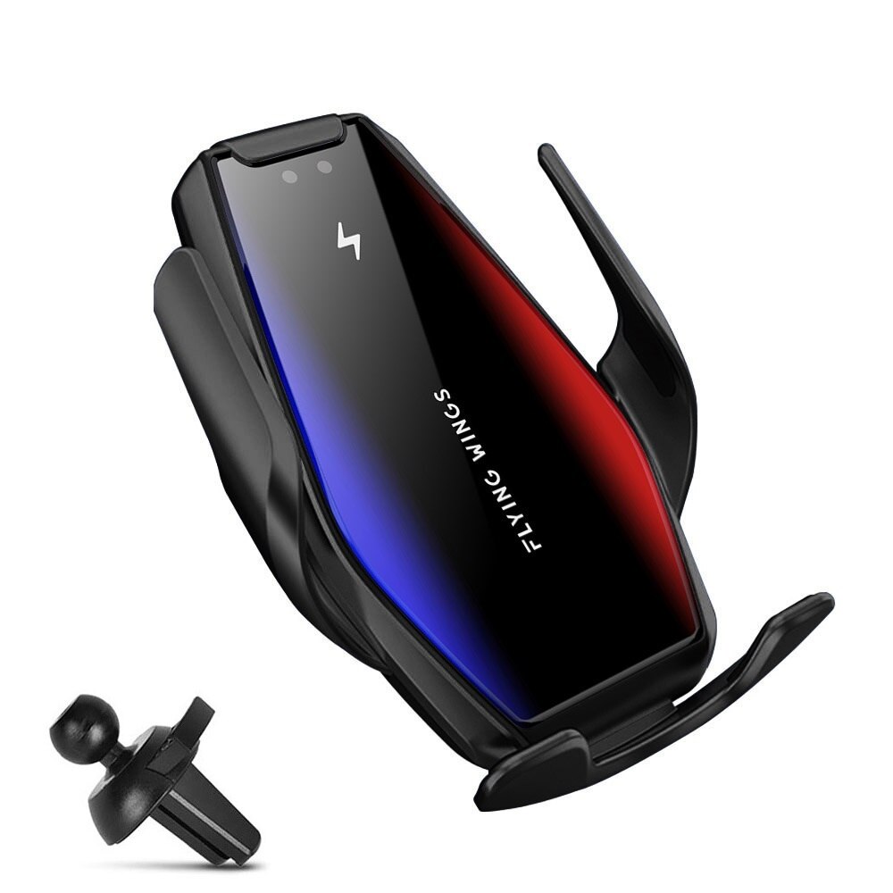 Fdgao Automatische Spannen Qi Auto Draadloze Oplader Voor Iphone 12 11 Pro Xs Xr X 15W Quick Charge Infrarood sensor Auto Telefoon Houder: Style 01 Black