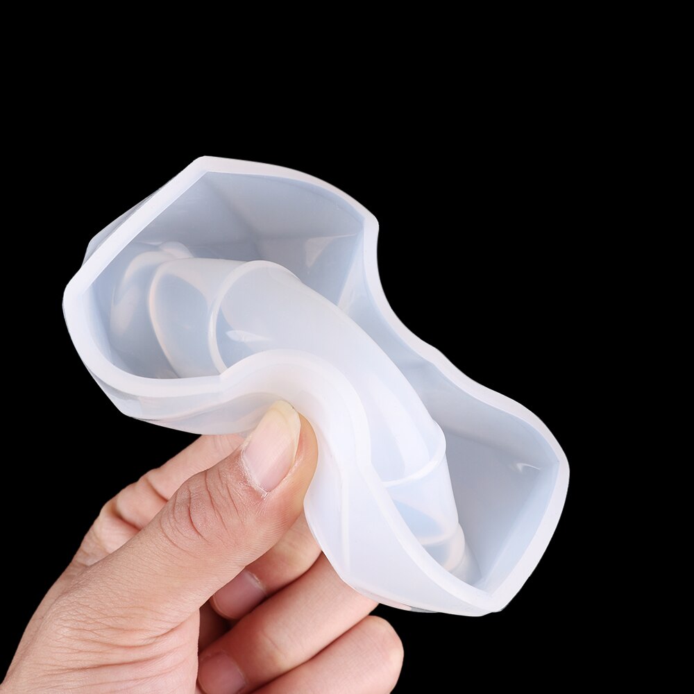1Pc DIY Ashtray Mold Transparent White Resin Crystal Silicone Mould Hand Making Crafts Mould Flower Heart Shape Container