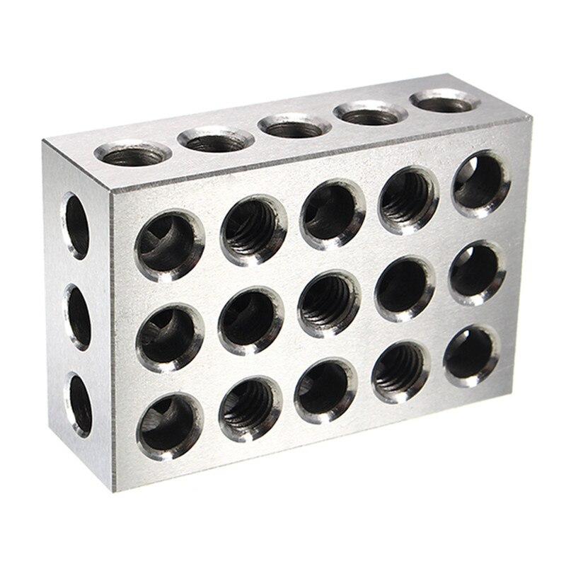 2Pcs 25x50x75mm Hardened Steel Blocks 23 Holes Parallel Clamping Block Lathe Tools Precision 0.005mm for Machine Tool