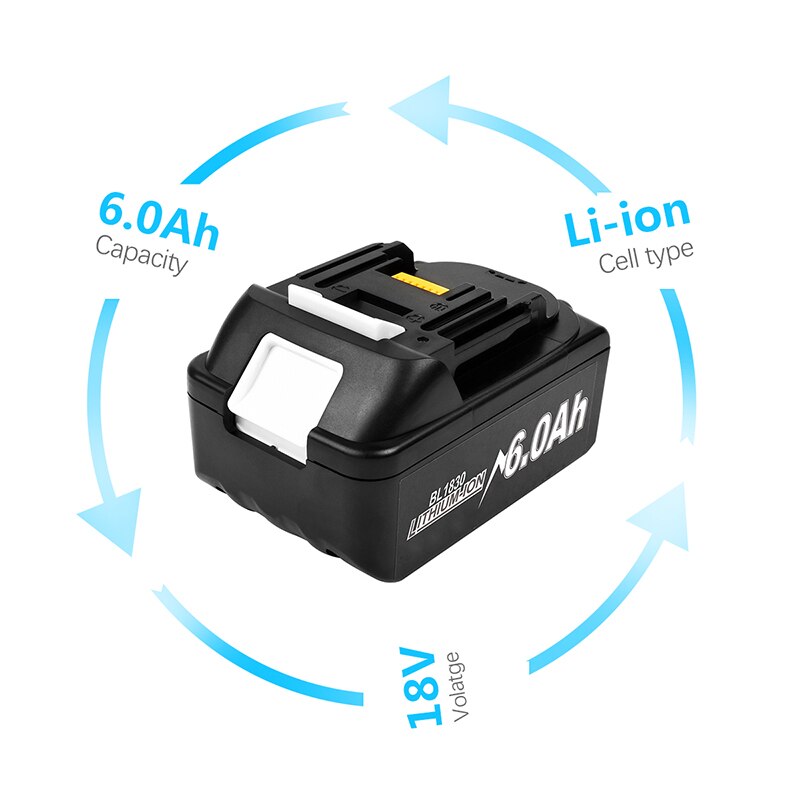 BATTOOL-batería de iones de litio de 18V, 3000mah, para herramientas eléctricas Makita BL1815, BL1820, BL1830, BL1815, BL1815N, BL1820