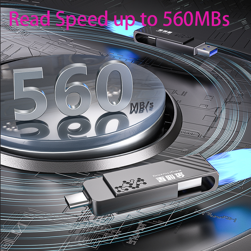 High Speed Solid State USB Drive 1TB Mobile Phone Hard Drive Type-C Dual Interface Mobile Computer Large Capacity USB Drive 512G
