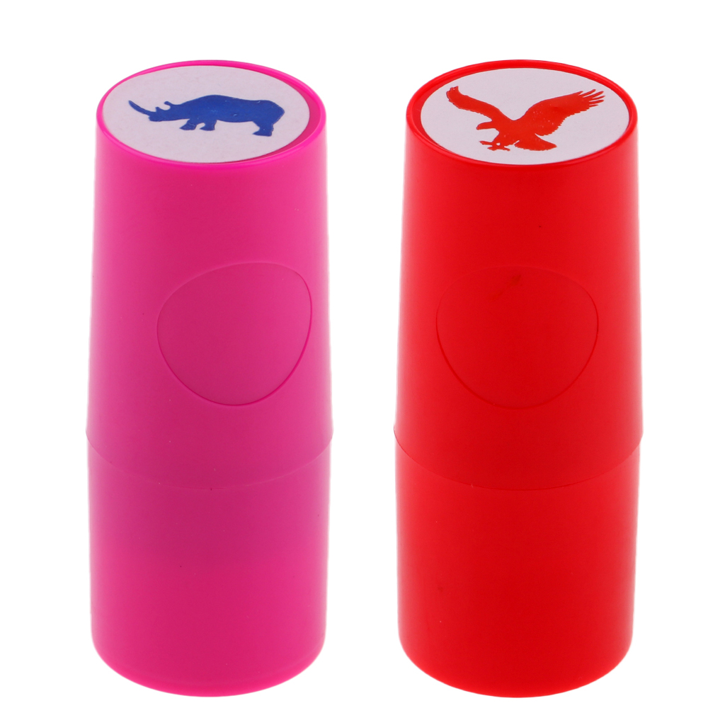 2Pcs Kleurrijke Sneldrogende Golfbal Stamper Langdurige Ballen Marker Indruk Club Golfer Souvenir Golf accessoires: Rhinoceros Eagle