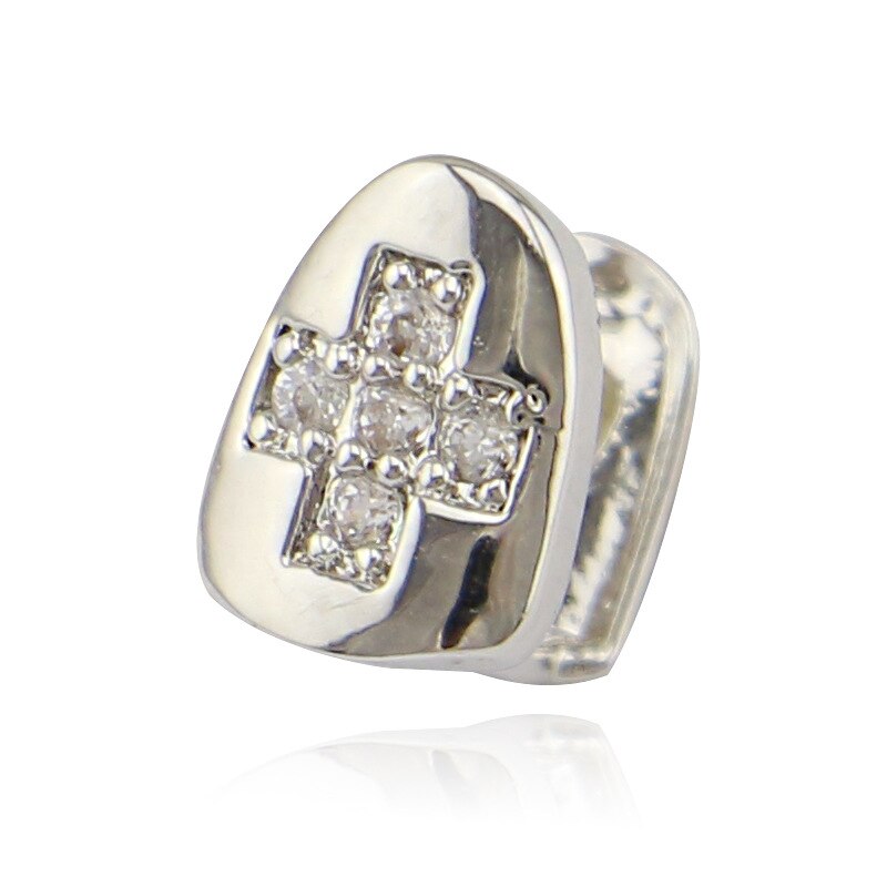 1pc Single Diamond Teeth Caps Gems Hip Hop Rock Teeth Grills Decor Teeth Cover Rapper Top Bottom Tooth Braces Jewelry: B-5