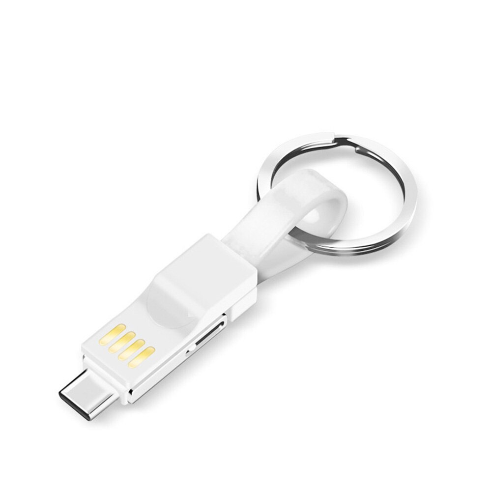 3 w 1 magnetyczny breloczek mikro USB rodzaj-c kabel robić ładowania danych dla iphone'a z systemem android: biały