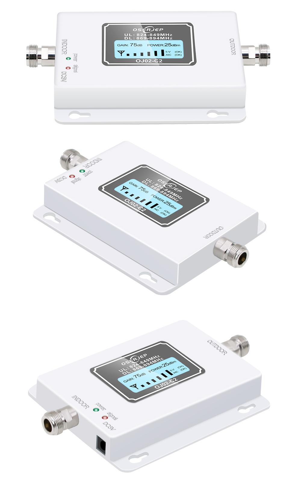 850M Hz signal amplifier + Yagi outdoor antenna/indoor ceiling antenna with 10M cable.