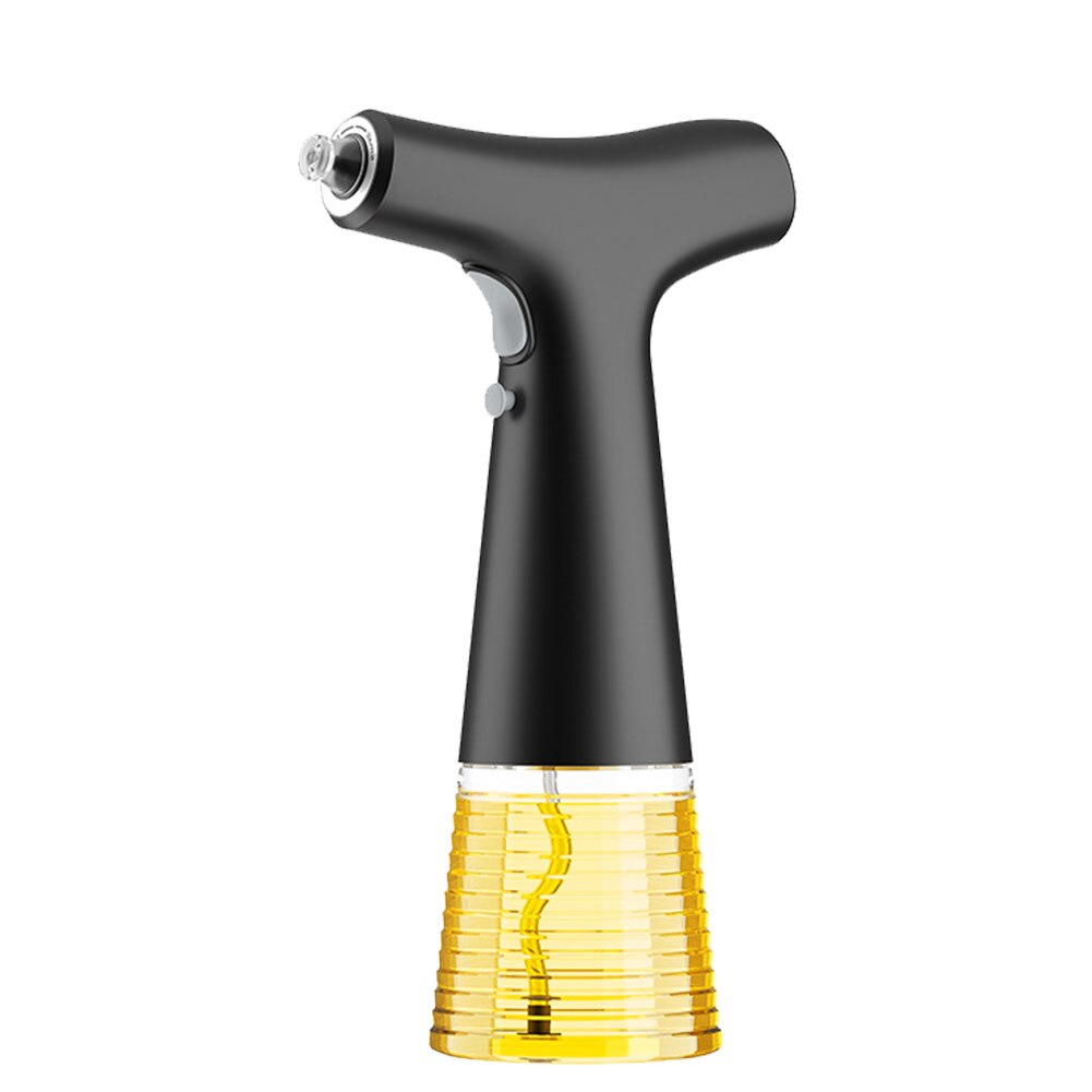 Botella eléctrica de aceite para cocina, pulverizador de vapor para hornear vinagre, barbacoa, dispensador de botella de pulverización para barbacoa, herramienta de Picnic: Negro