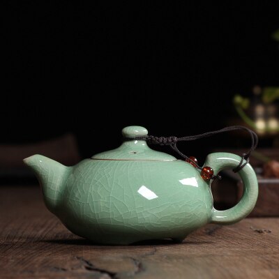 170ml Crackle Glaze Brother Kiln Longquan Celadon Exquisite Teapot Zisha Ceramics Arts yixing Clay Antique Porcelain Tea set: F