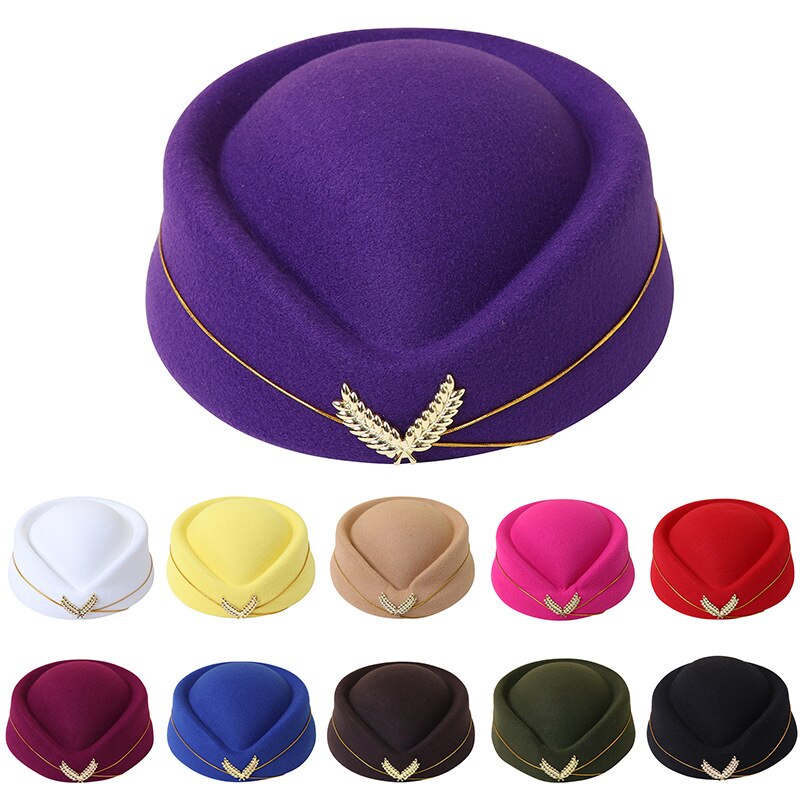 Huopa lentoemäntä hattu juhla cosplay villa lentoemännät baretti hatut lentoyhtiö seksikäs muodollinen univormu lippalakit asuste