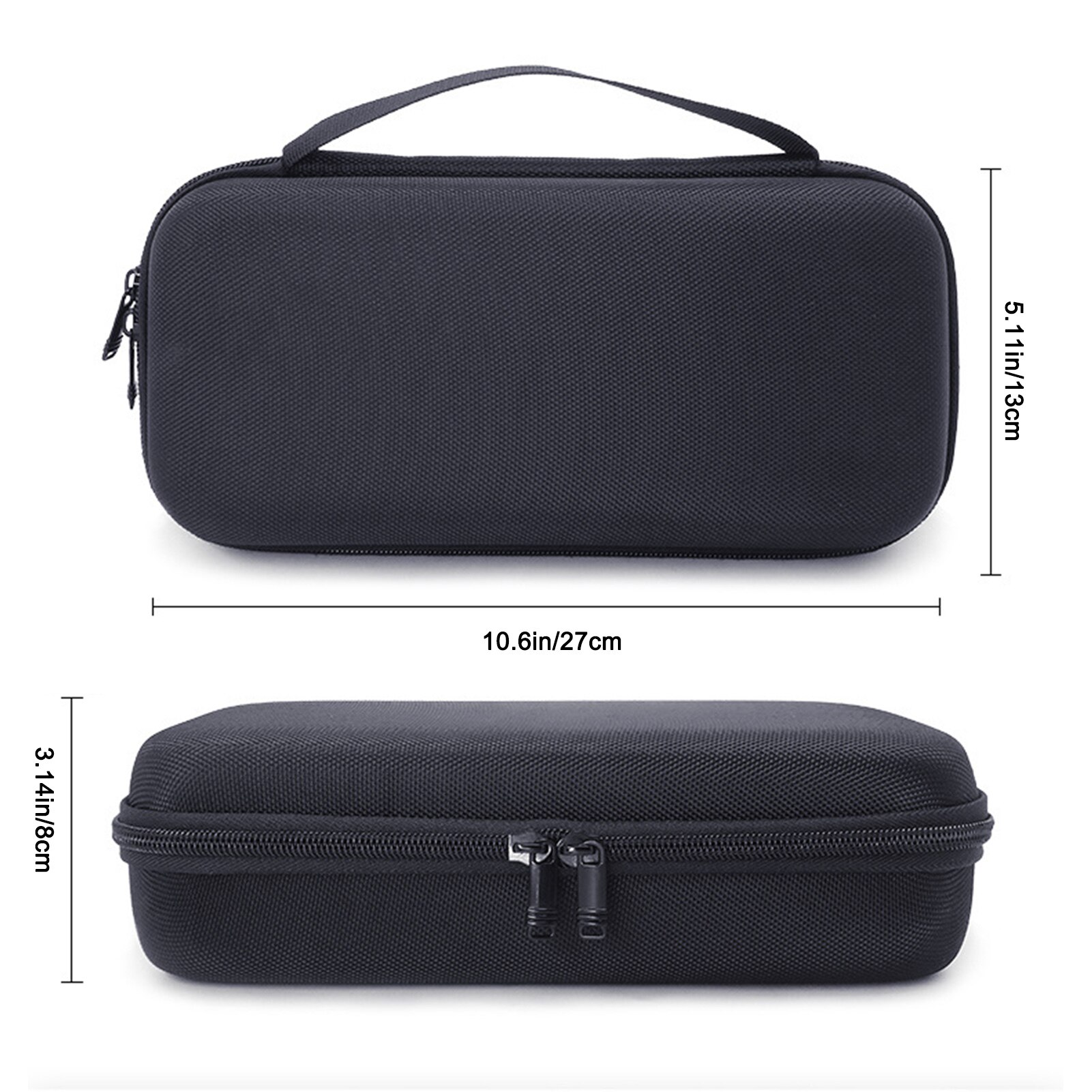 EVA Hard Storage Pouch Shockproof Carrying Case Portable Cable Storage Bag Black Impact Resistant Travel Carrying Bag Mesh Inner