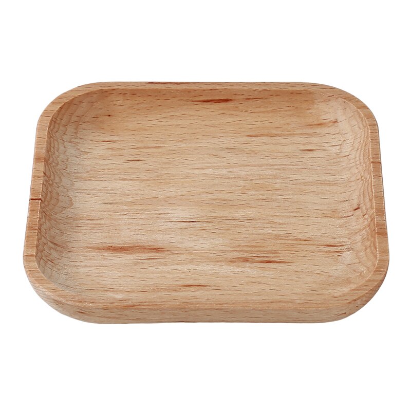Vintage houten ronde vierkante schotel schaal schaaltjes taart bord thuis serveren dessert houten servies eco-vriendelijk