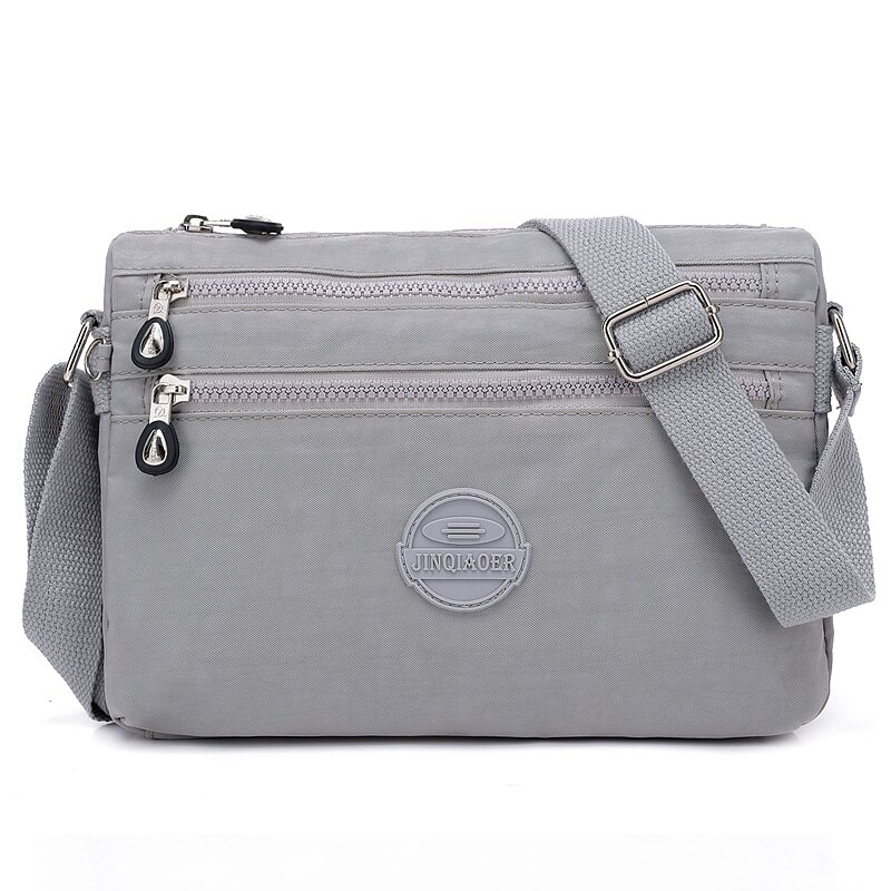 Bolso bandolera de estilo veraniego para mujer, bolsos para mujer, Bolsas de nailon de marcas famosas, Bolsas de nailon para mujer: Gris