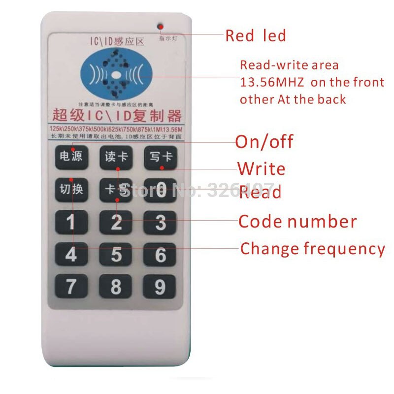 rfid reader writer &amp;copier programmer Handheld 125Khz 250 375 500 1mhz 13.56MHZ RFID Duplicator for access control &amp;parking