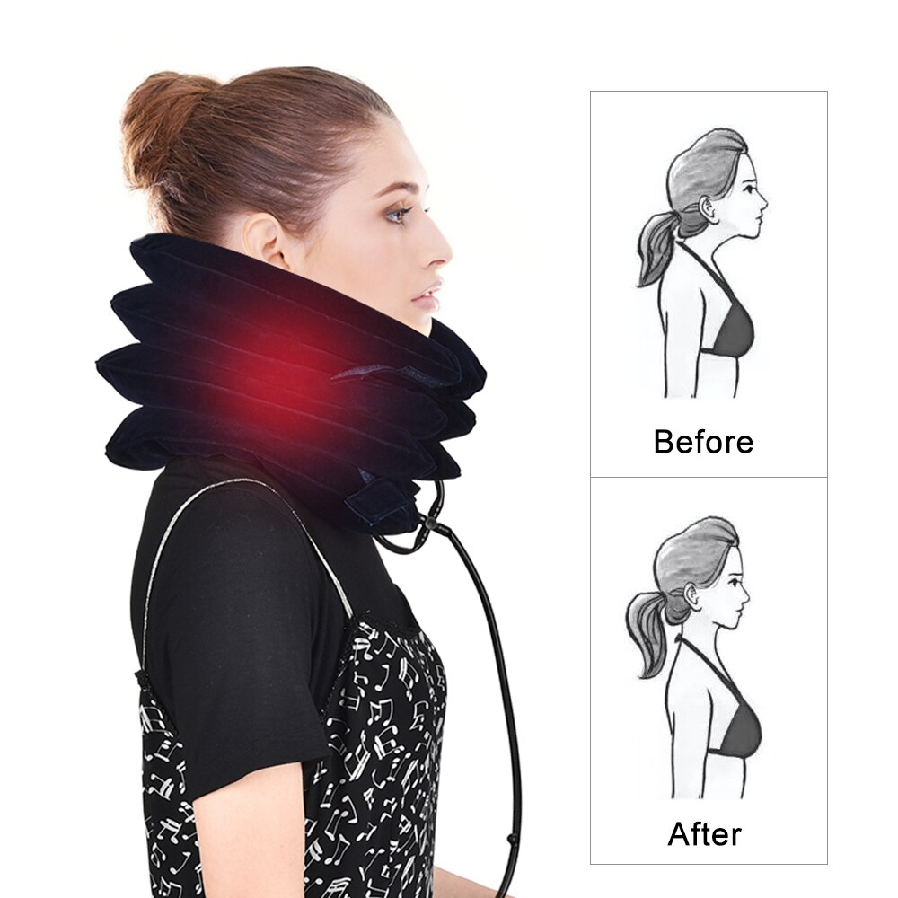 Inflatable Air Neck Traction Device Soft Neck Cervical Collar Pillow Pain Relief Tractor Neck Posture Corrector Stretching Brace