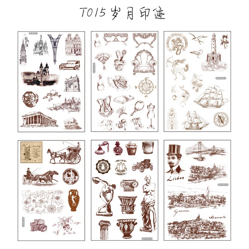 Pegatinas de papel Washi Kawaii para diario, suministros de papelería decorativos para cuaderno, álbum de recortes, 6 hojas: 15