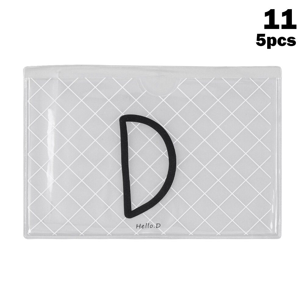 5 PCs Cute cartoon student bank credit card protective cover PVC translucent frosted card holder Protector Case for girls: 11