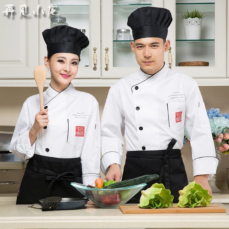 Chef's Uniform Long Sleeve Female Outfit Hotel Chef Clothing Women Chef Jacket Bakers Uniform Plus Size B-5595: Style B / XXL