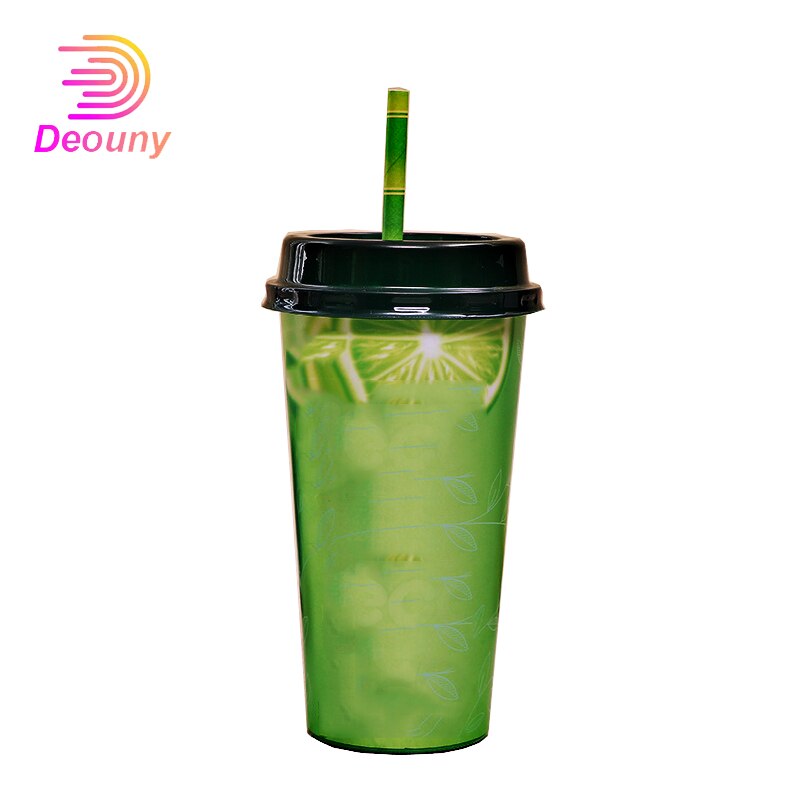 Deouny 25 stuks/partij groene bamboe papieren rietjes bruiloft decoratief evenement tropische feestbenodigdheden drinkrietjes buizen bar accessoires