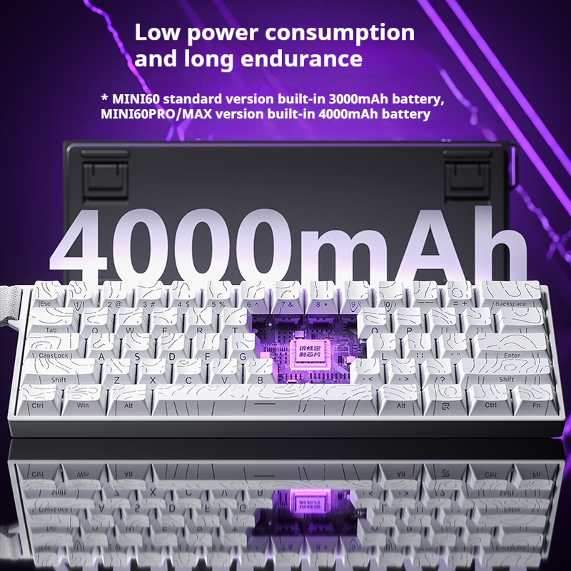AULA MINI 60HE Magnetic Switch Keyboard Tri-Mode 8KHz Gaming Custom Mechanical KeyboWired Connection Low Latency 0.01mm 2.4G