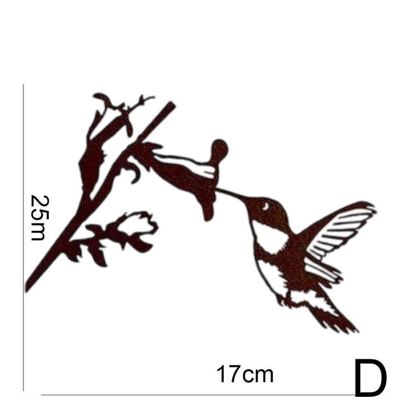 Takorautatonttu metalli lintu kolibri aita koriste varpunen robin puutarha asetettu metalli lintu kyltti kotiin vartteet: D