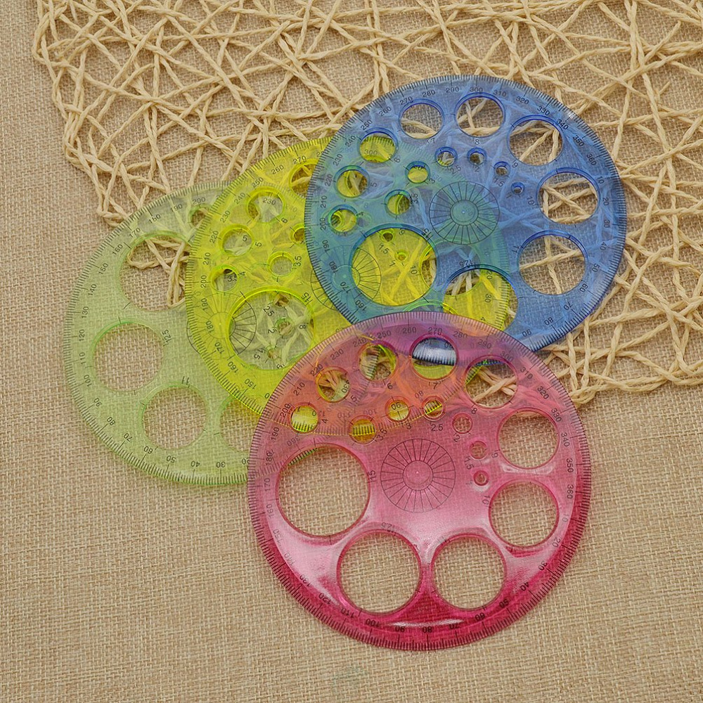 XRHYY 1 Pieces Patchwork Circular Template Ruler 360 Degree Full Circle Protractor random for product colour