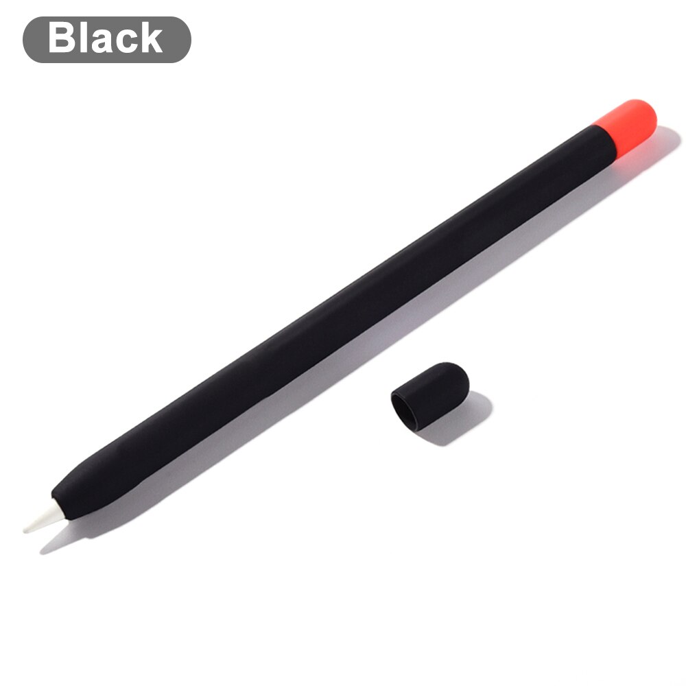 Funda protectora de silicona suave para bolígrafo, tapa de pluma antideslizante, a prueba de polvo, Color caramelo, para Apple Pencil 1ª generación: Pencil 1st - Black