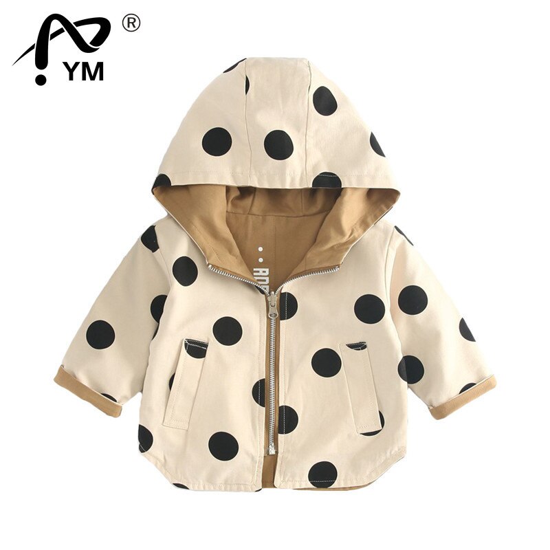 Nuove giacche per ragazze spesse capispalla per ragazzi a doppia faccia lettera cappotti sportivi bambini con cappuccio abbigliamento per bambini Trench a pois