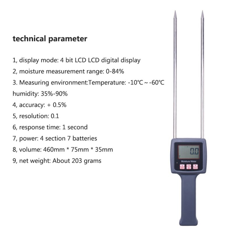 Tk100H Portable Hay Moisture Meter For Cereal Straw,Bran, Forage Grass, Leymus Chinensis, Emperor Bamboo Grass, Testing Fibre