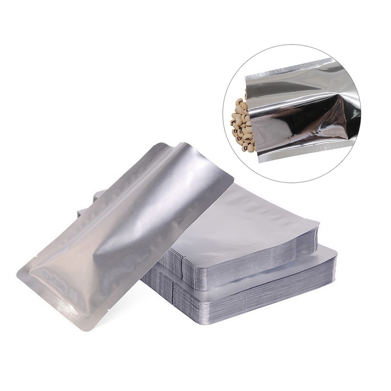 100Pcs Zilver Aluminiumfolie Mylar Zakken Vacuüm Sealer Rits Voedsel Saver Bag Opslag Zakjes Voor Keuken Benodigdheden #1