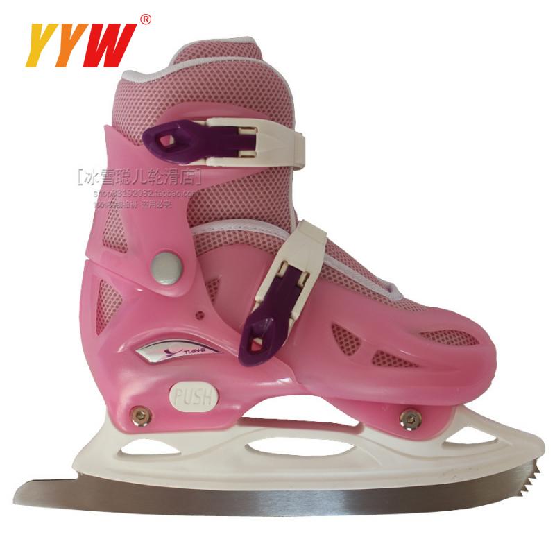 Patines de hielo ajustables para niños y adultos, zapatos de cuchillo de hockey sobre hielo, zapatos cálidos de hockey sobre hielo, patinaje de velocidad, Patin: Lavanda / 4