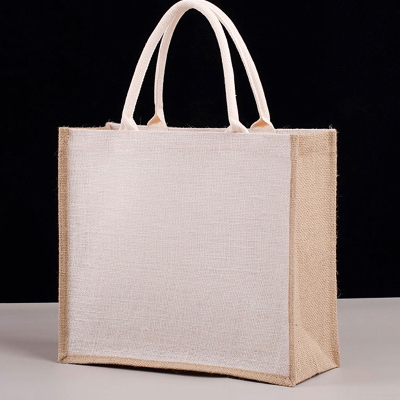 Borsa in tela con interno laminato e manico in morbido cotone, borse per la spesa per donna, borsa regalo per damigella d'onore