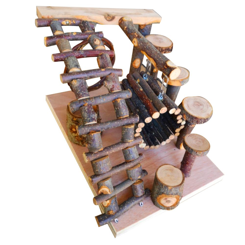 Petit Hamster pour animaux de compagnie jouets échelle pomme bois Hamster escalier étape Fitness exercice jouet hamac aire de jeux petit animal domestique mangeoire