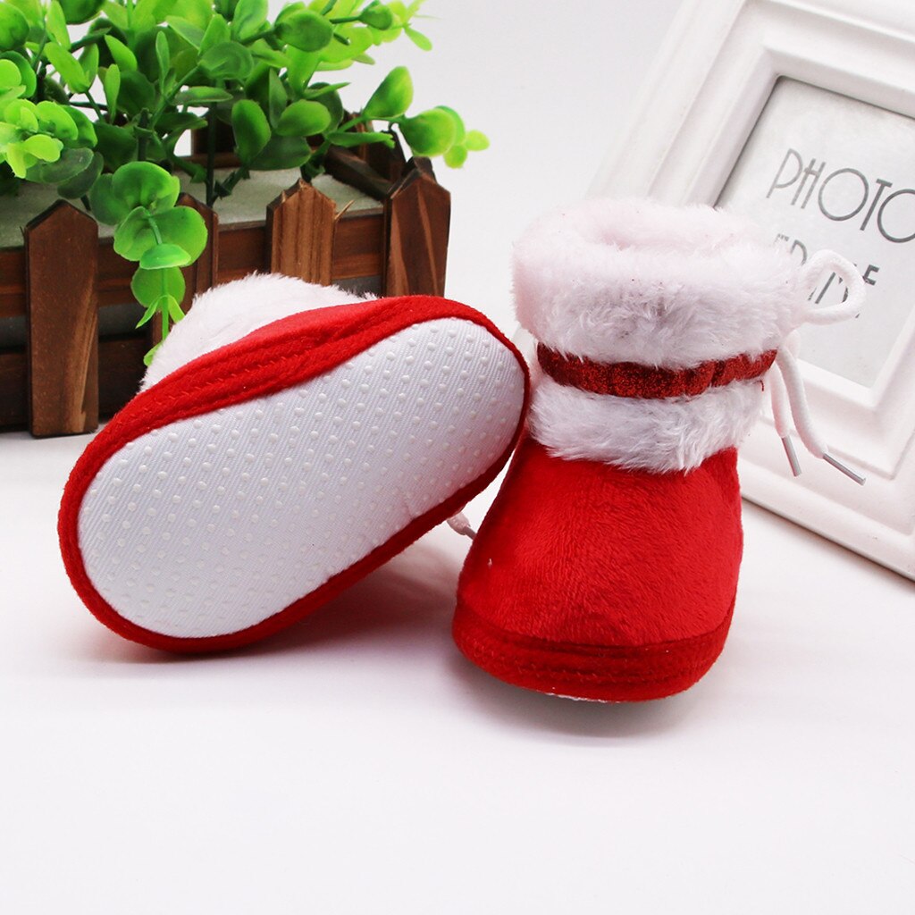 #30 Baby Baby Meisjes Cashmere Pluche Winter Laarzen Bandage Warme Schoenen Kerst Kinderen Schoenen Bota Infantil Menina