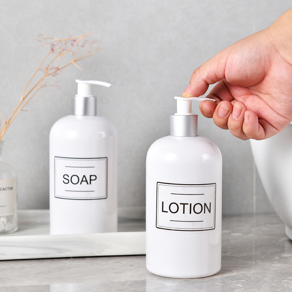 Shampoo Bottle Label Set Bathroom Soap Conditioner Body Wash Labels Soap Dispenser Detachable Waterproof Sticker Set