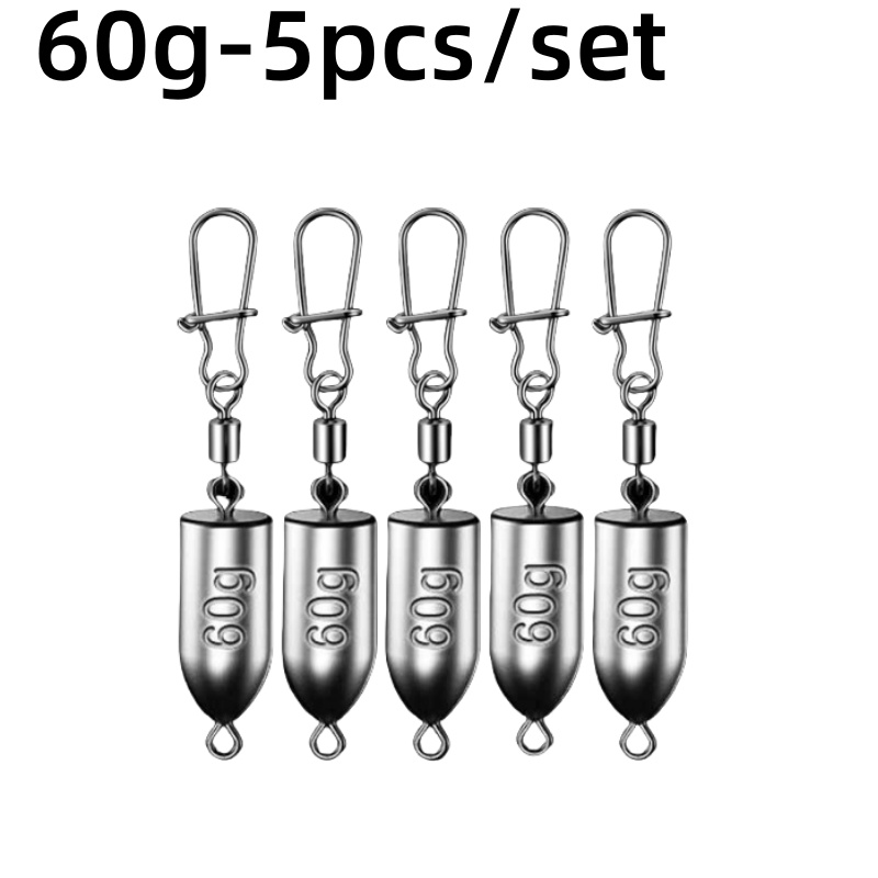 5 peças 10g/15g/20g/25g/30g/40g/50g/60g chumbada de chumbo fundo côncavo roadrunner tapering chumbadas conector de pesca equipamento: YELLOW
