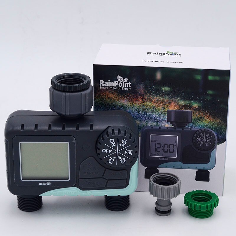 Programmable Digital Water-tap Watering Timer Battery Operated Automatic Watering System Irrigation Controller With 2 Outlet