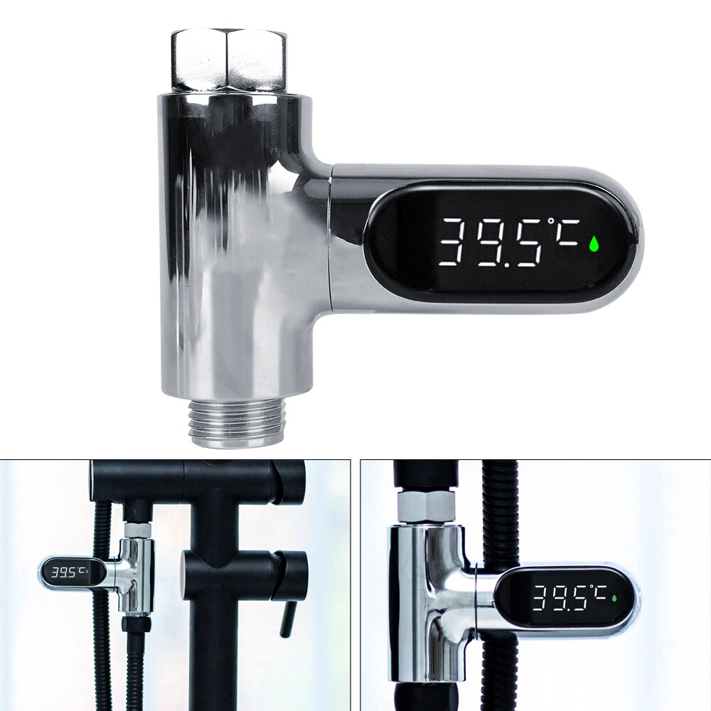 LED Display Water Shower Thermometer 360° Rotating Water Temperature Monitor Energy Smart Meter Thermometer Bathroom Supplies