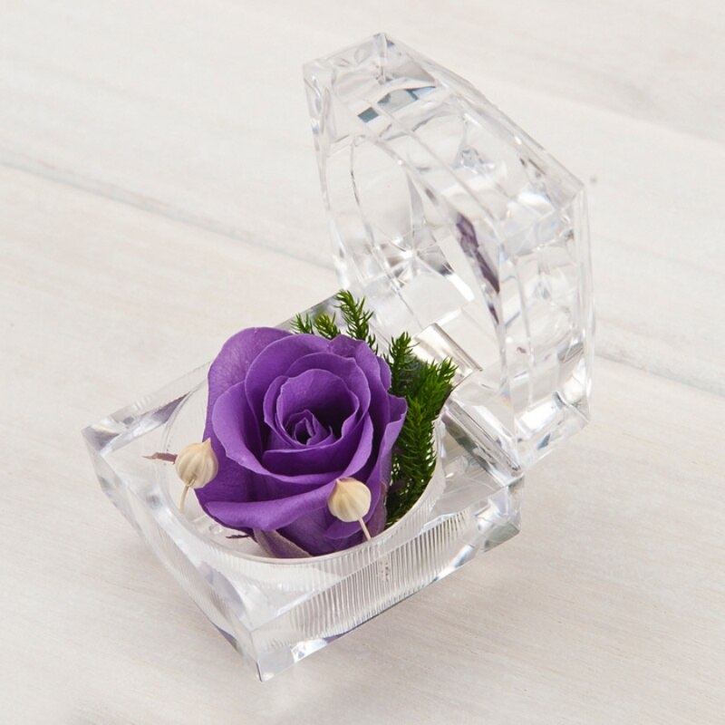 Romantisk rosenring æske blomst evig rose blomst bryllup foreslå forlovelse valentinsdag æske pakning smykkeetui: 9